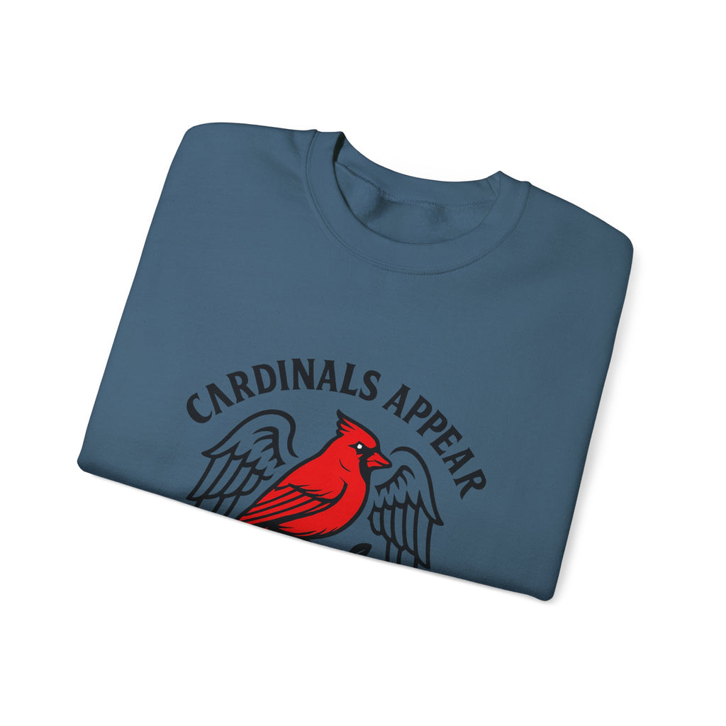 Cardinal Memorial Sweatshirt, Cardinals Appear When Angels Are Near, Sympathy Gift Loss of Loved One, Remembrance Comfort Shirt
