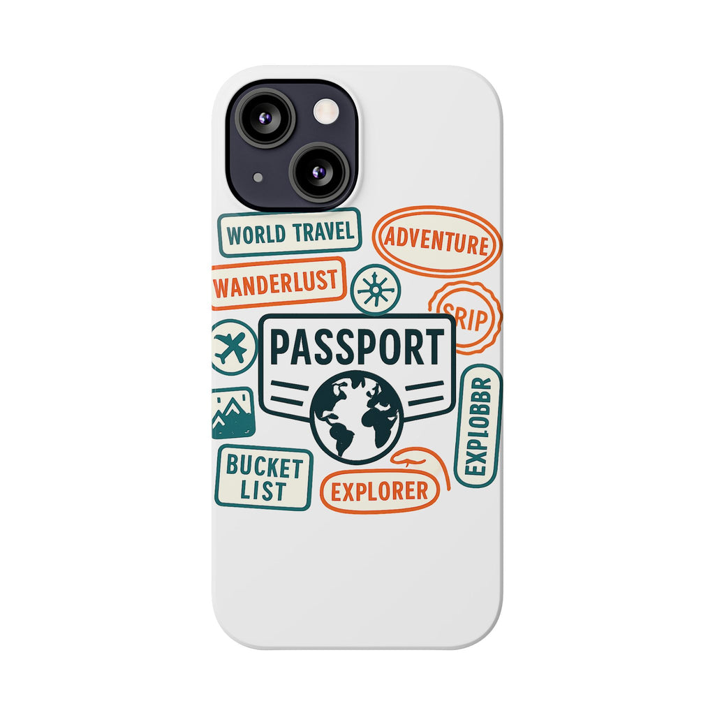 Passport Stamp Phone Case World Travel Gift Wanderlust Adventure Traveler Bucket List Globetrotter Trip Souvenir Explorer Map