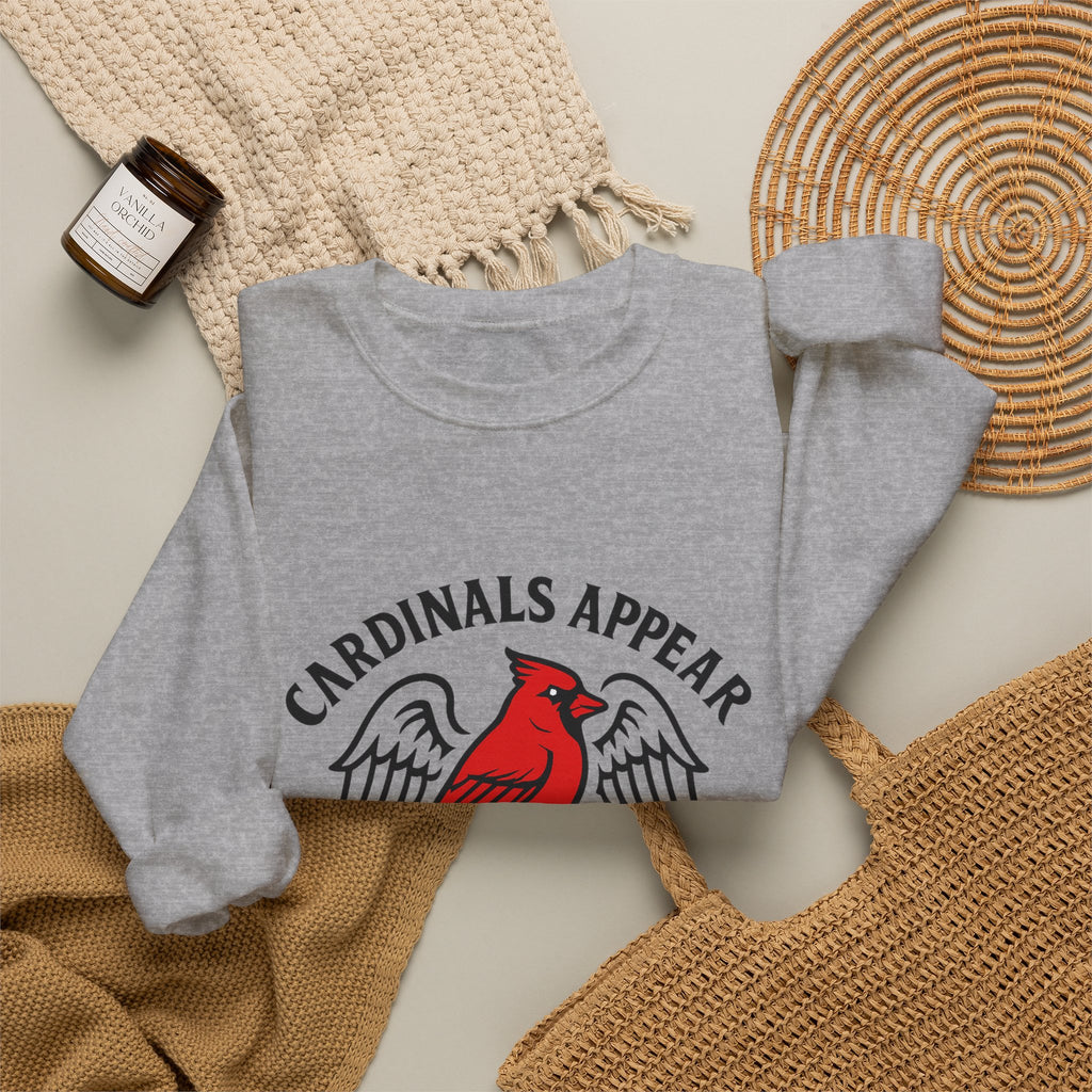 Cardinal Memorial Sweatshirt, Cardinals Appear When Angels Are Near, Sympathy Gift Loss of Loved One, Remembrance Comfort Shirt