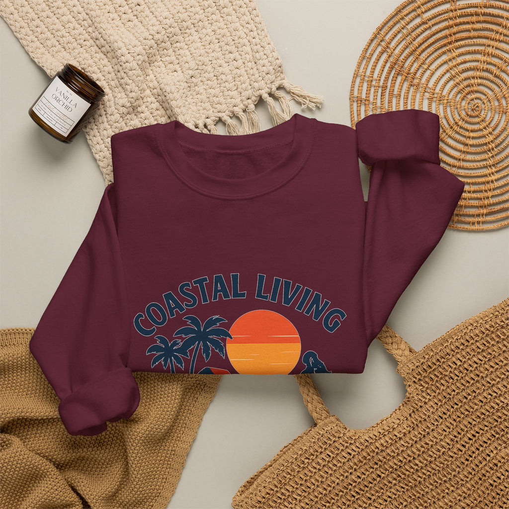 Beach Town Sunset Sweatshirt Coastal Living Salt Air Sun-Kissed Hair Ocean Vibes Vacation Gift Nautical Crewneck Surfer Beach Lover