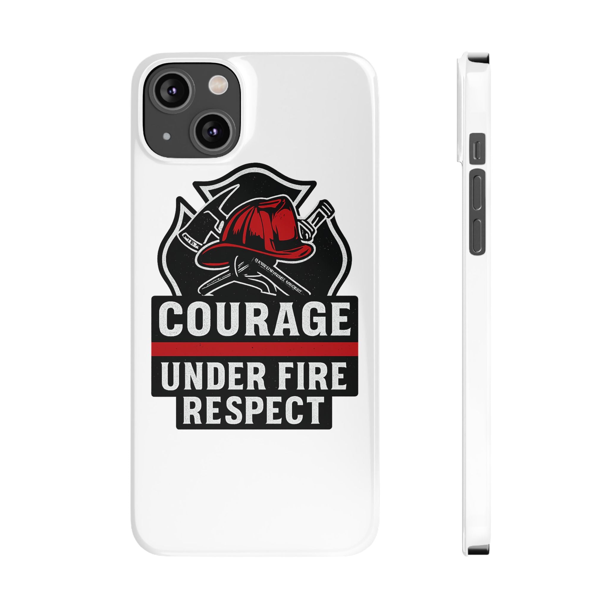 Firefighter Phone Case Courage Under Fire Respect First Responder Gift Thin Red Line Maltese Cross Fire Helmet Hero Support
