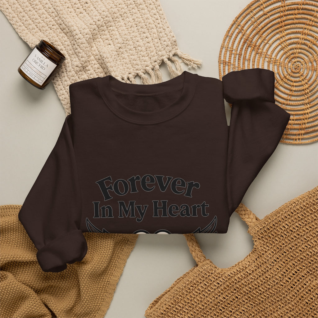 Forever In My Heart Memorial Sweatshirt Angel Wings Sympathy Gift Remembrance Clothing Loss of Loved One Grief Support Comfort