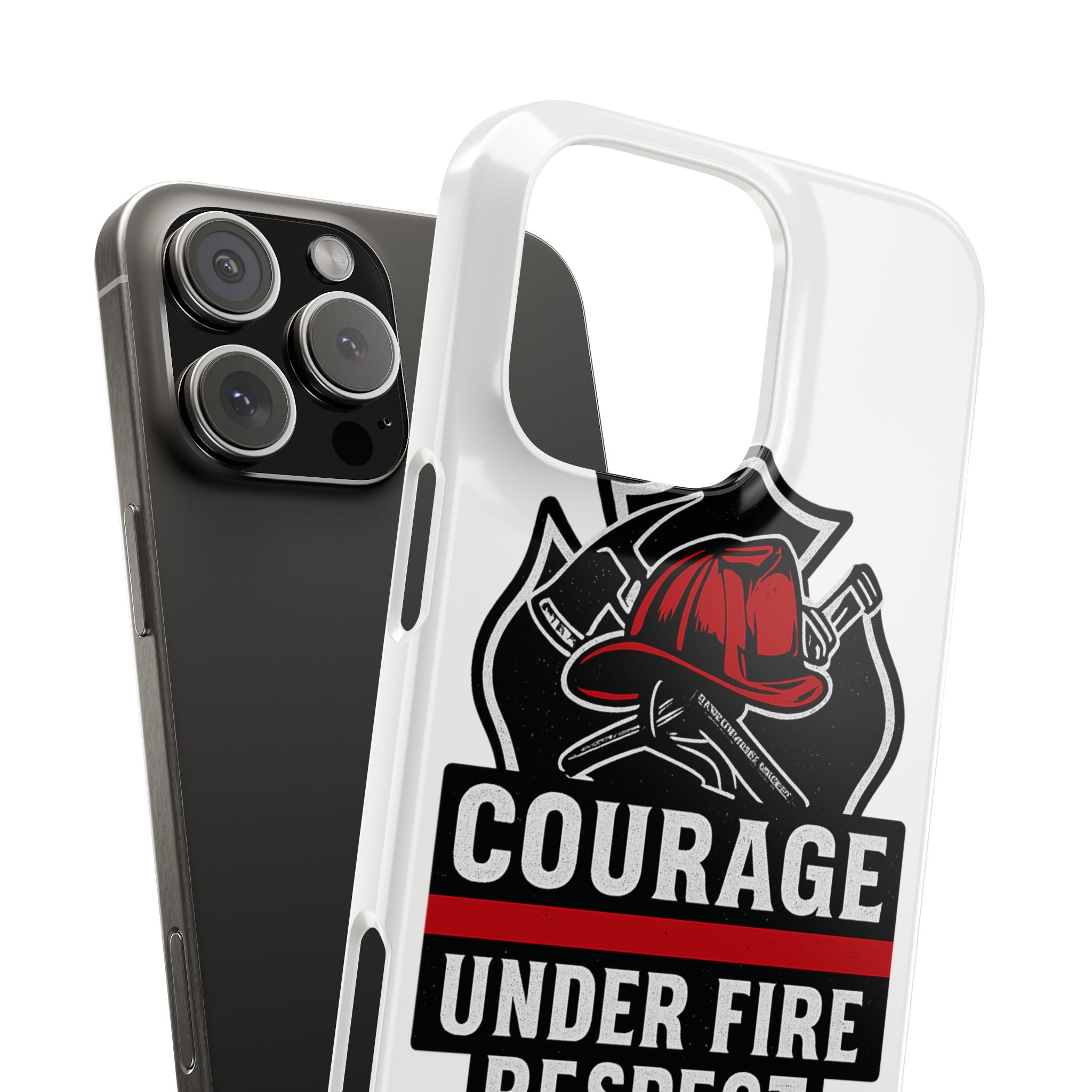 Firefighter Phone Case Courage Under Fire Respect First Responder Gift Thin Red Line Maltese Cross Fire Helmet Hero Support