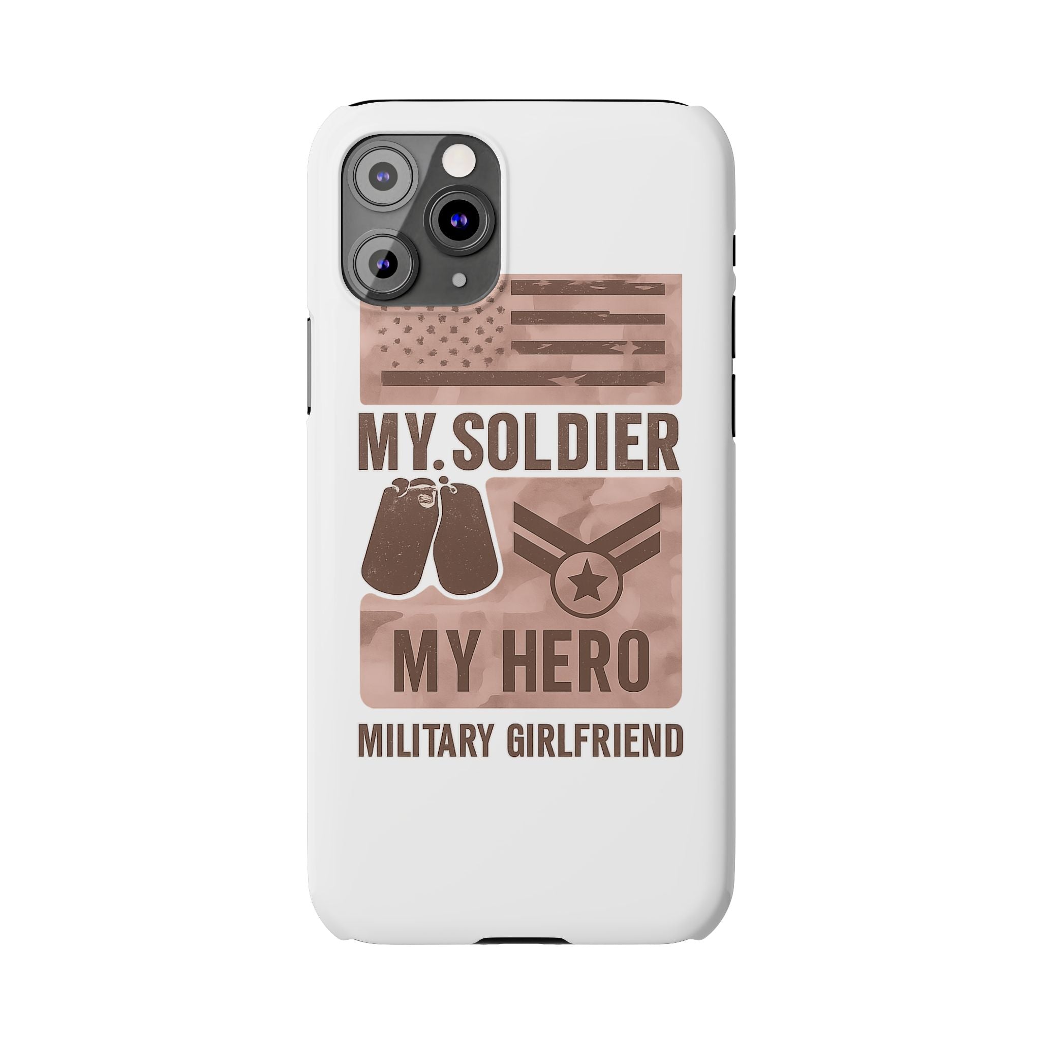 Military Girlfriend Phone Case Rose Gold Camouflage My Soldier My Hero Gift for Army Navy Air Force Girlfriend
