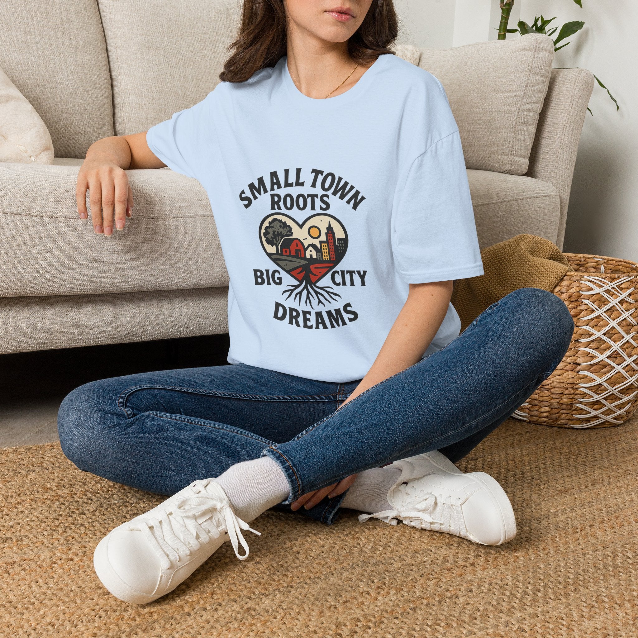 Small Town Roots Big City Dreams Shirt, Hometown Pride Tshirt, Small Town Girl Gift, Nostalgic Country Roots Tee, Moving Away Gift