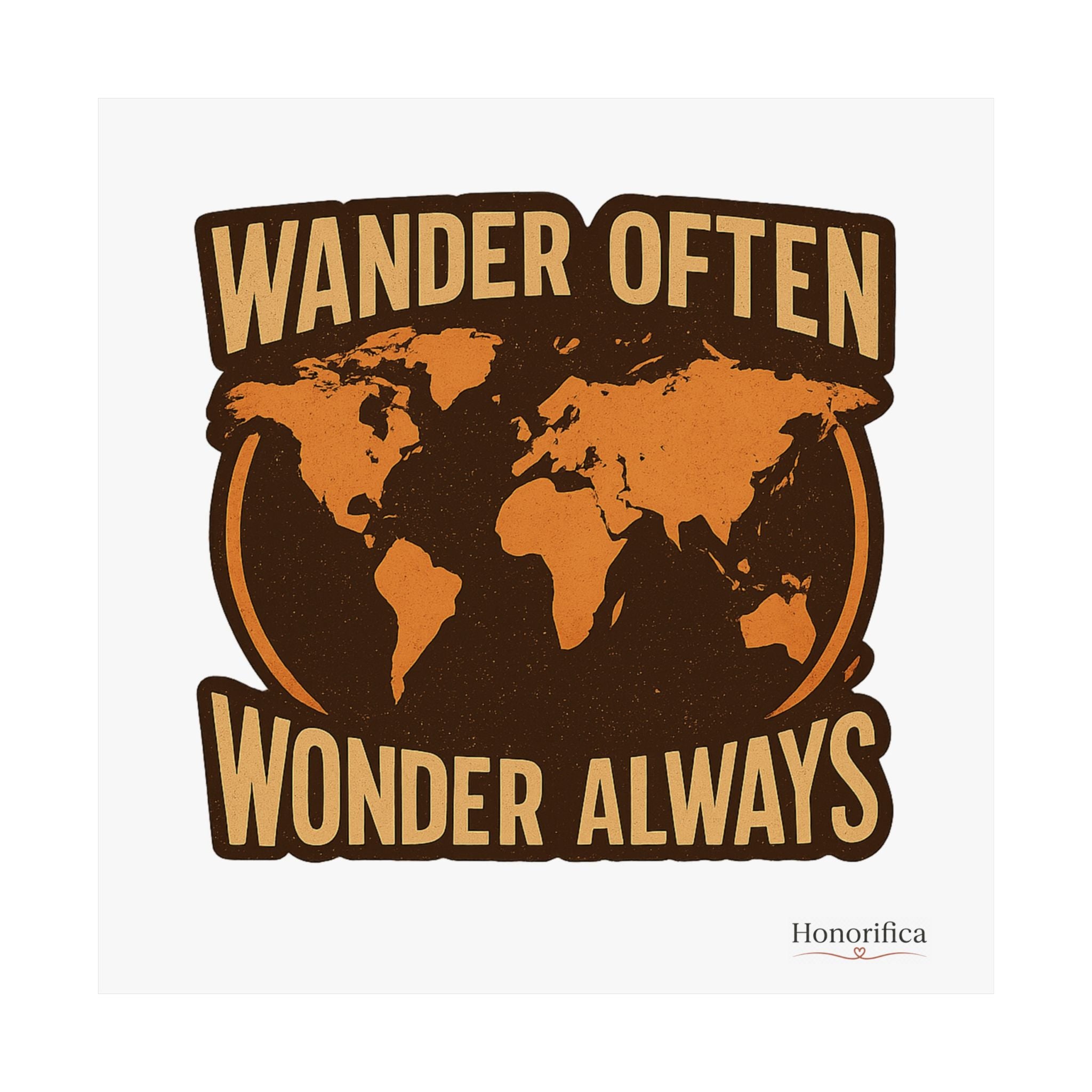 Wander Often Wonder Always Print, Vintage World Map Poster, Travel Wall Art, Wanderlust Decor, Adventure Quote, Dorm Room Decor