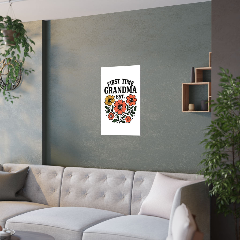 First Time Grandma Est 2025 Print, New Grandmother Gift, Pregnancy Announcement, Grandma to Be Wall Art, Floral Botanical Decor
