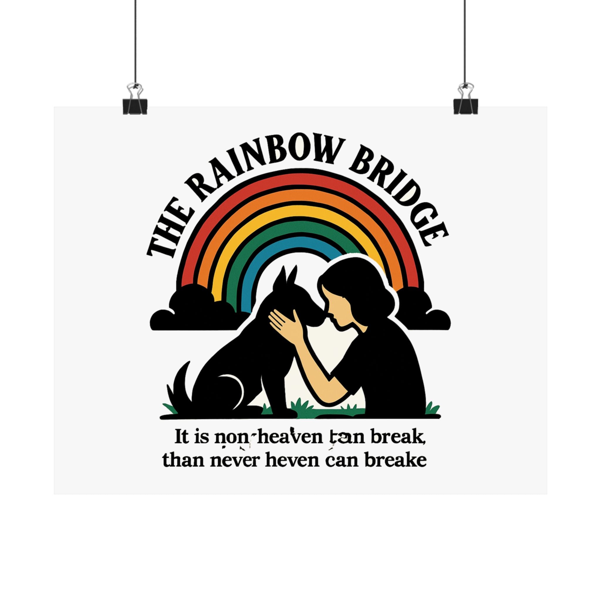 Rainbow Bridge Pet Memorial Print, Pet Loss Sympathy Gift, Dog Cat Memorial Wall Art, Pet Remembrance Poem, Grieving Pet Owner Gift