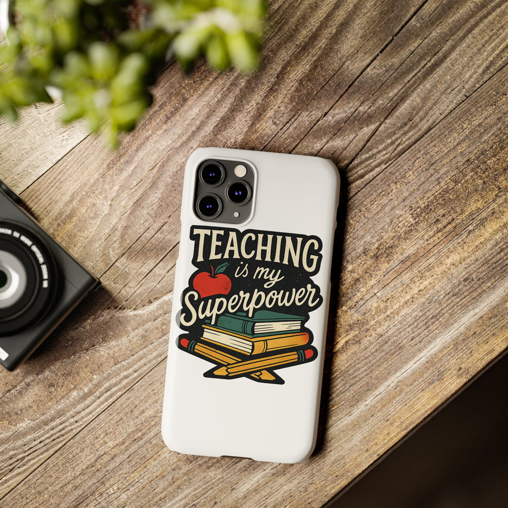 Teaching is My Superpower Phone Case Teacher Gift Appreciation Educator Hero Apple Books Chalk Classroom Decor