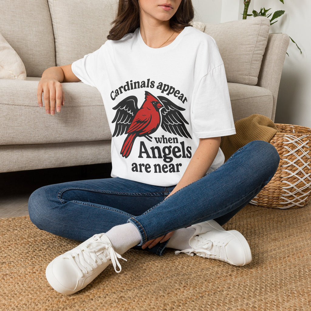 Cardinals Appear When Angels Are Near Shirt Memorial Tshirt Loss of Loved One Remembrance Gift Sympathy Bereavement Grief Comfort