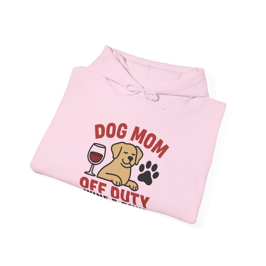 Dog Mom Off Duty Hoodie, Wine & Paws Sweatshirt, Funny Dog Lover Gift, Pet Mom Clothing, Dog Mama Hoodie, Dog Owner Gift