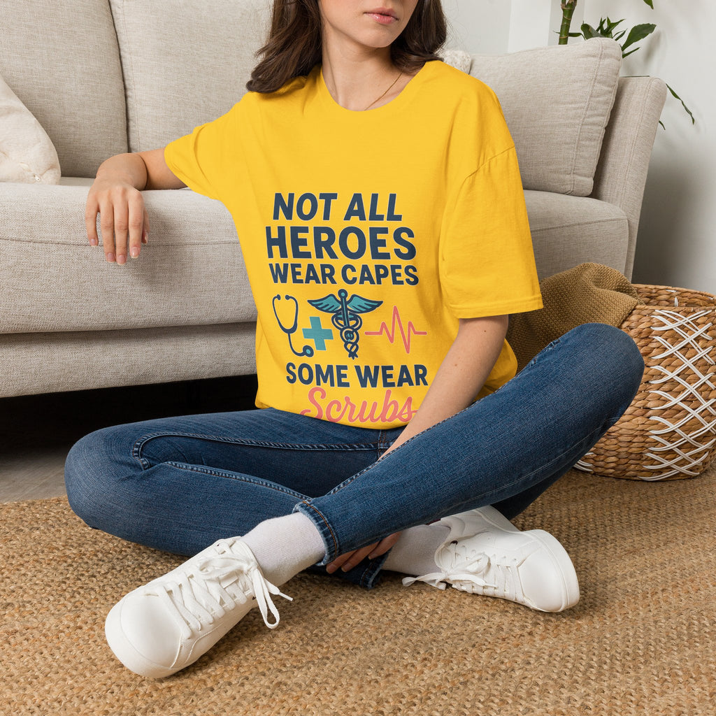 Not All Heroes Wear Capes Some Wear Scrubs Nurse Shirt, Nurse Appreciation Week Gift, Nurse Thank You Tee, Medical Worker Hero
