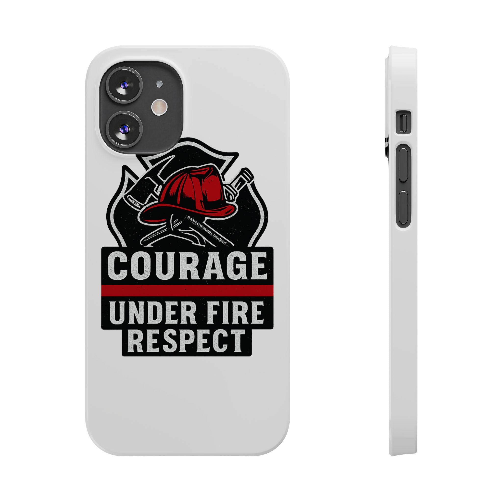 Firefighter Phone Case Courage Under Fire Respect First Responder Gift Thin Red Line Maltese Cross Fire Helmet Hero Support