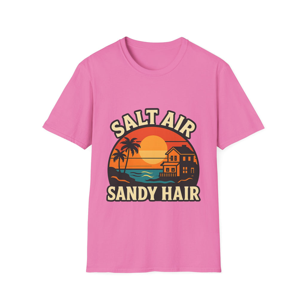 Beach Town Sunset Shirt, Coastal Living Tee, Salt Air Sandy Hair Beach Vacation Shirt, Ocean Vibes T-Shirt, Summer Travel Gift