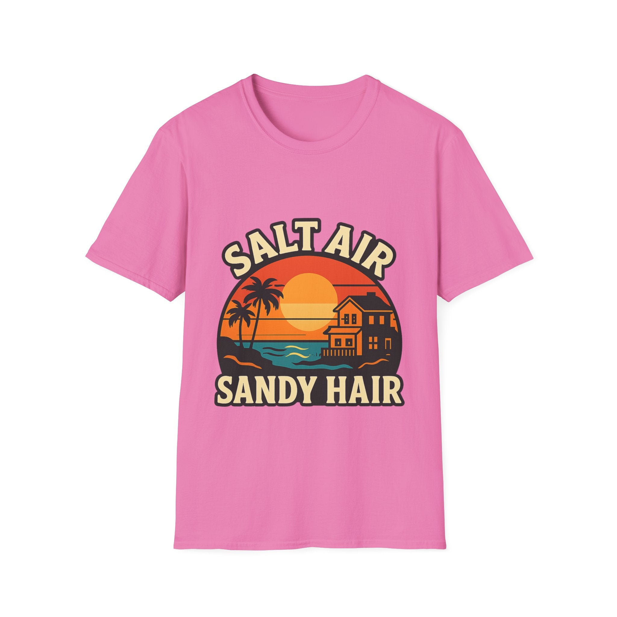 Beach Town Sunset Shirt, Coastal Living Tee, Salt Air Sandy Hair Beach Vacation Shirt, Ocean Vibes T-Shirt, Summer Travel Gift
