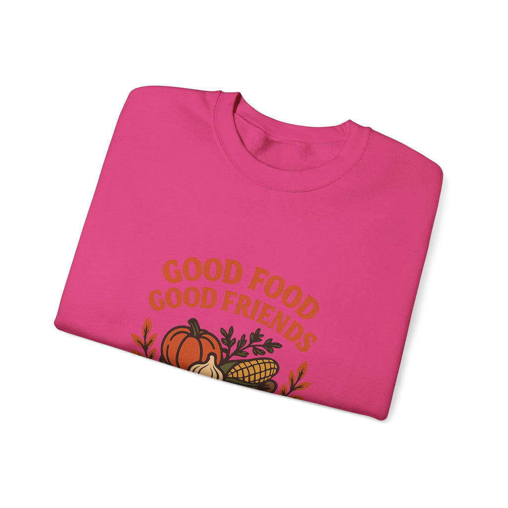 Good Food Good Friends Grateful Heart Sweatshirt, Thanksgiving Hostess Gift, Cooking Sweatshirt, Kitchen Lover Gift, Autumn Cozy Top