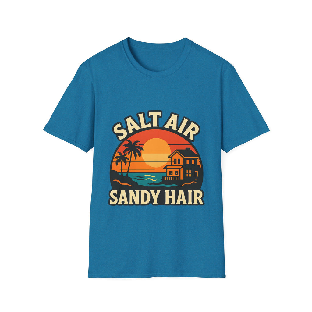 Beach Town Sunset Shirt, Coastal Living Tee, Salt Air Sandy Hair Beach Vacation Shirt, Ocean Vibes T-Shirt, Summer Travel Gift