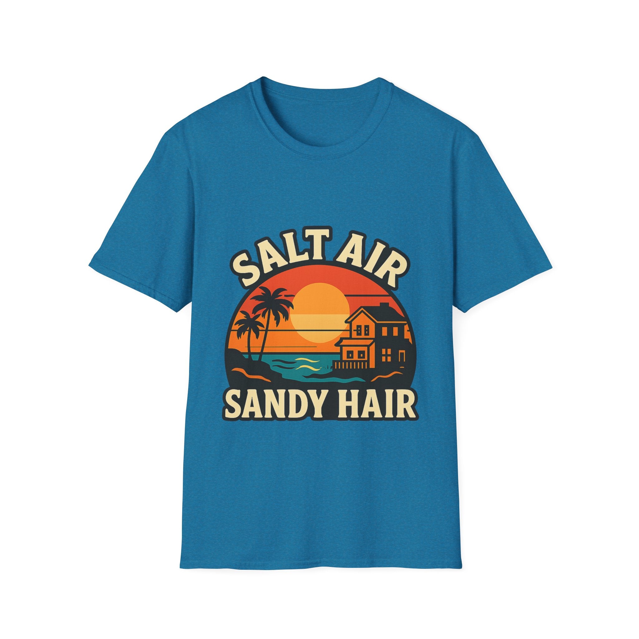 Beach Town Sunset Shirt, Coastal Living Tee, Salt Air Sandy Hair Beach Vacation Shirt, Ocean Vibes T-Shirt, Summer Travel Gift
