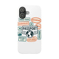 Passport Stamp Phone Case World Travel Gift Wanderlust Adventure Traveler Bucket List Globetrotter Trip Souvenir Explorer Map