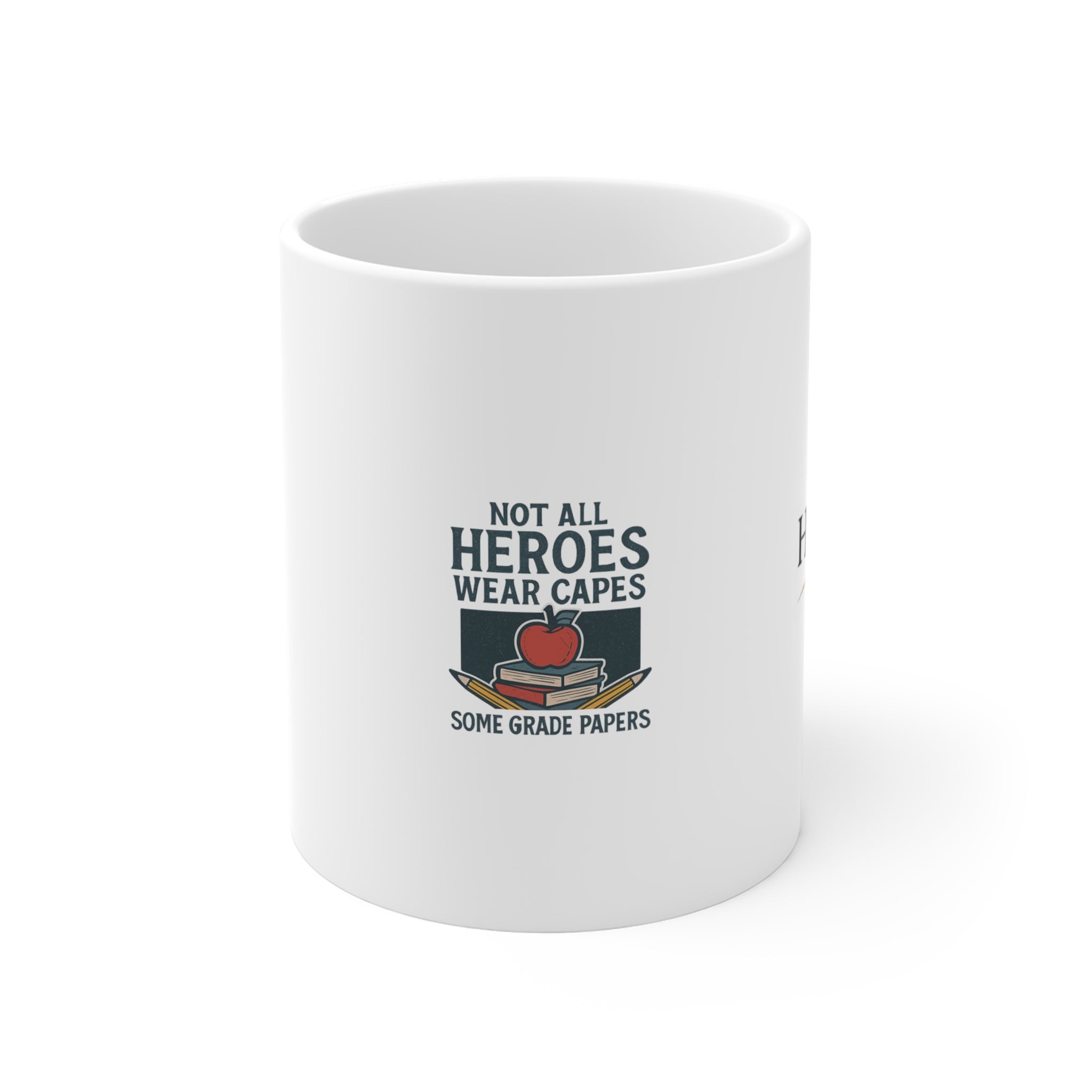 Teacher Appreciation Gift Mug Not All Heroes Wear Capes Some Grade Papers Coffee Cup Vintage Retro Teacher Gift Thank You
