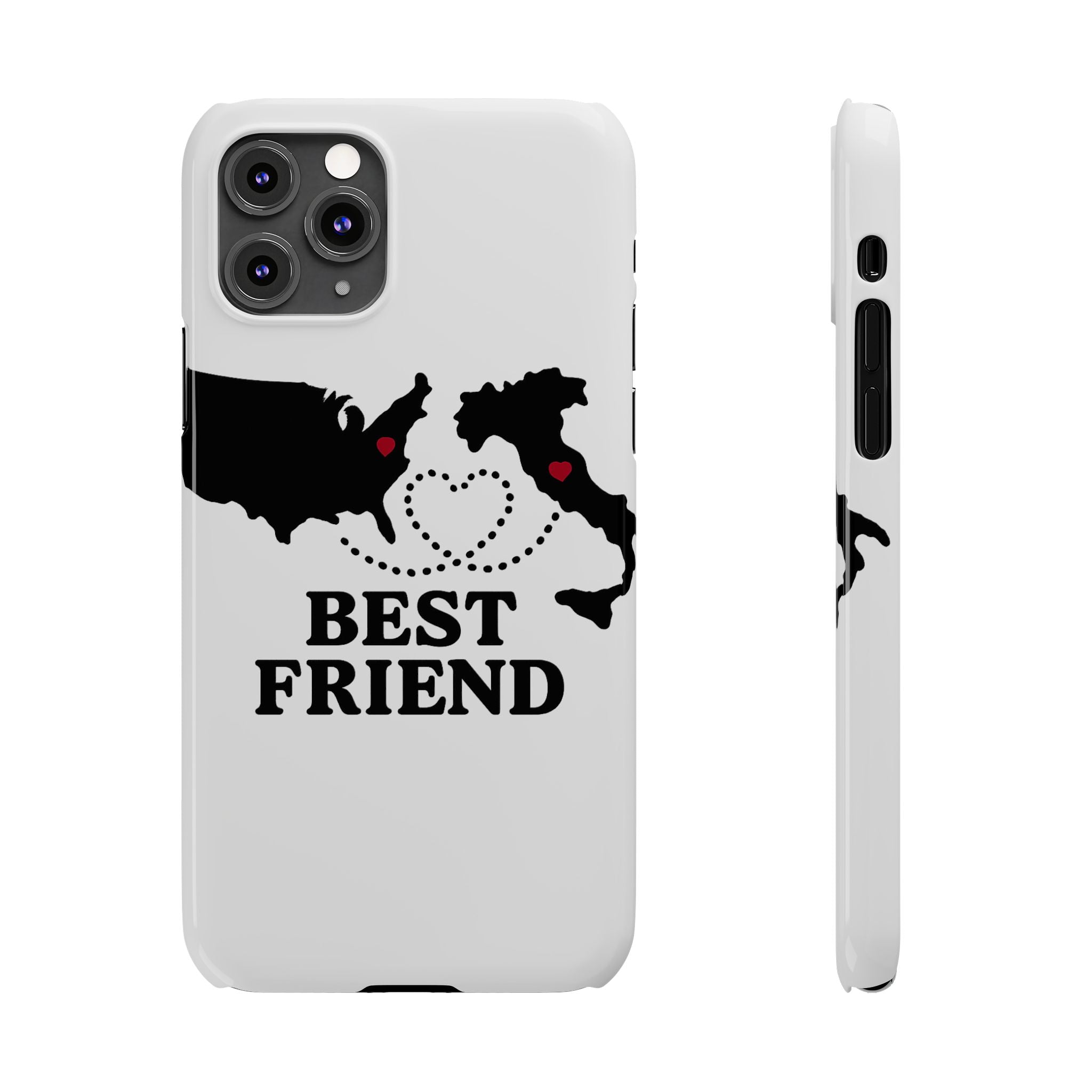 Long Distance Friendship Phone Case Personalized Coordinates Gift Best Friend Custom Location Map Heart Connection BFF