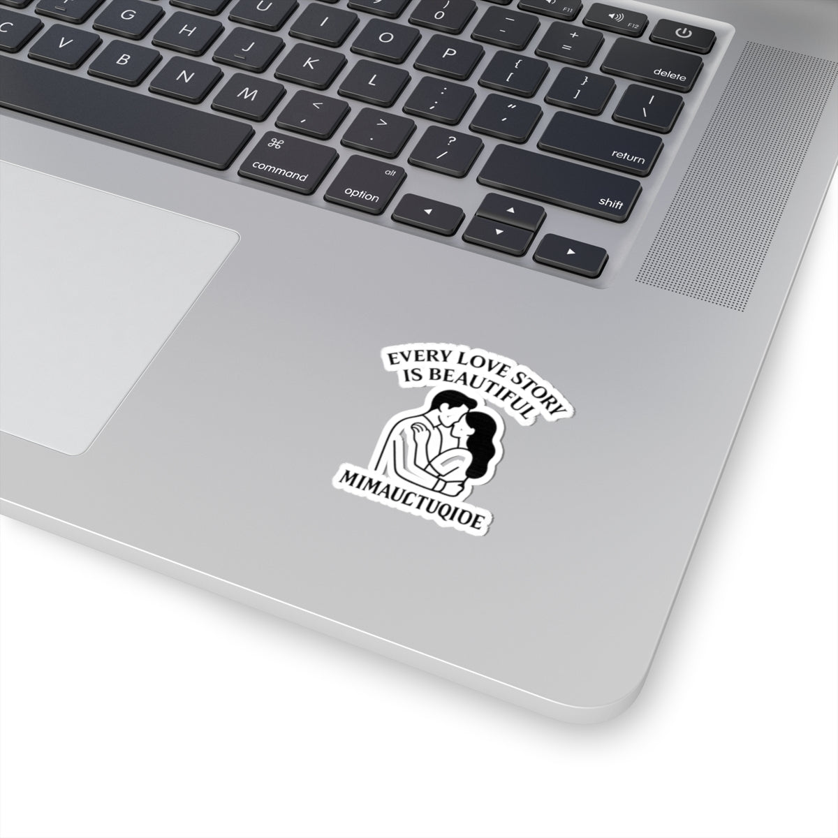 Anniversary Sticker Every Love Story Is Beautiful Minimalist Line Art Couple Embracing Romantic Gift Vinyl Decal