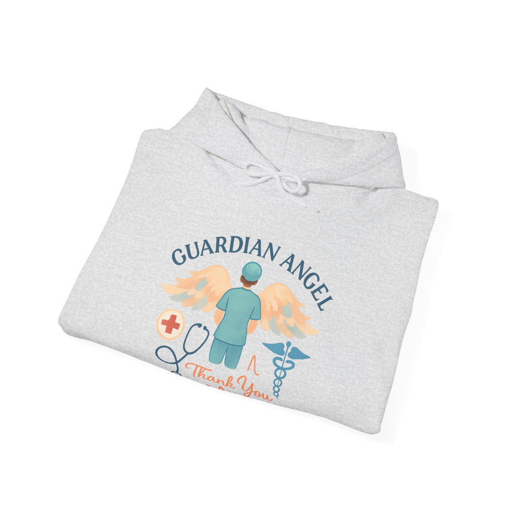 Guardian Angel in Scrubs Nurse Hoodie Gift, Nurse Appreciation Thank You, Nursing Retirement Gift, Soft Watercolor Angel Wings