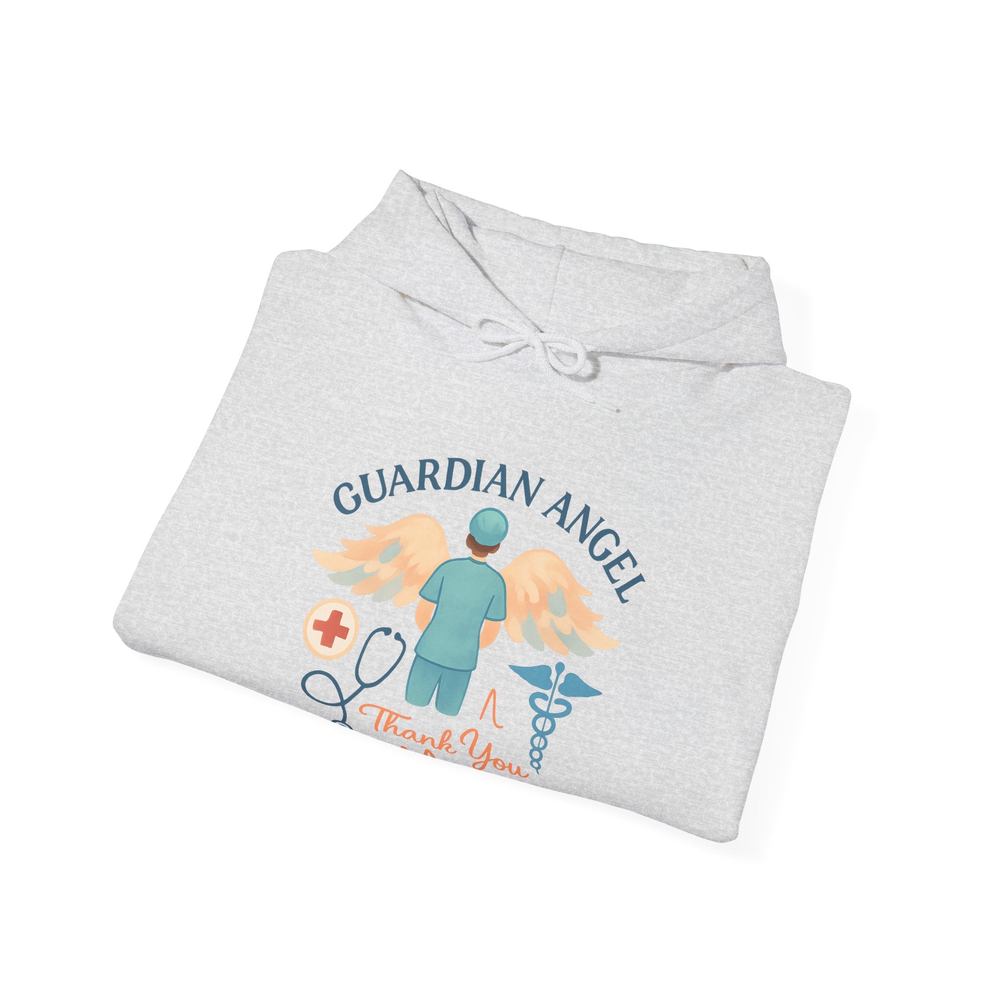 Guardian Angel in Scrubs Nurse Hoodie Gift, Nurse Appreciation Thank You, Nursing Retirement Gift, Soft Watercolor Angel Wings