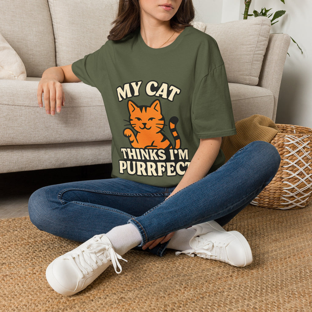 Cat Lover Shirt, My Cat Thinks I'm Purrfect T-Shirt, Funny Cat Owner Gift, Cat Mom Tee, Cat Dad Shirt, Crazy Cat Lady