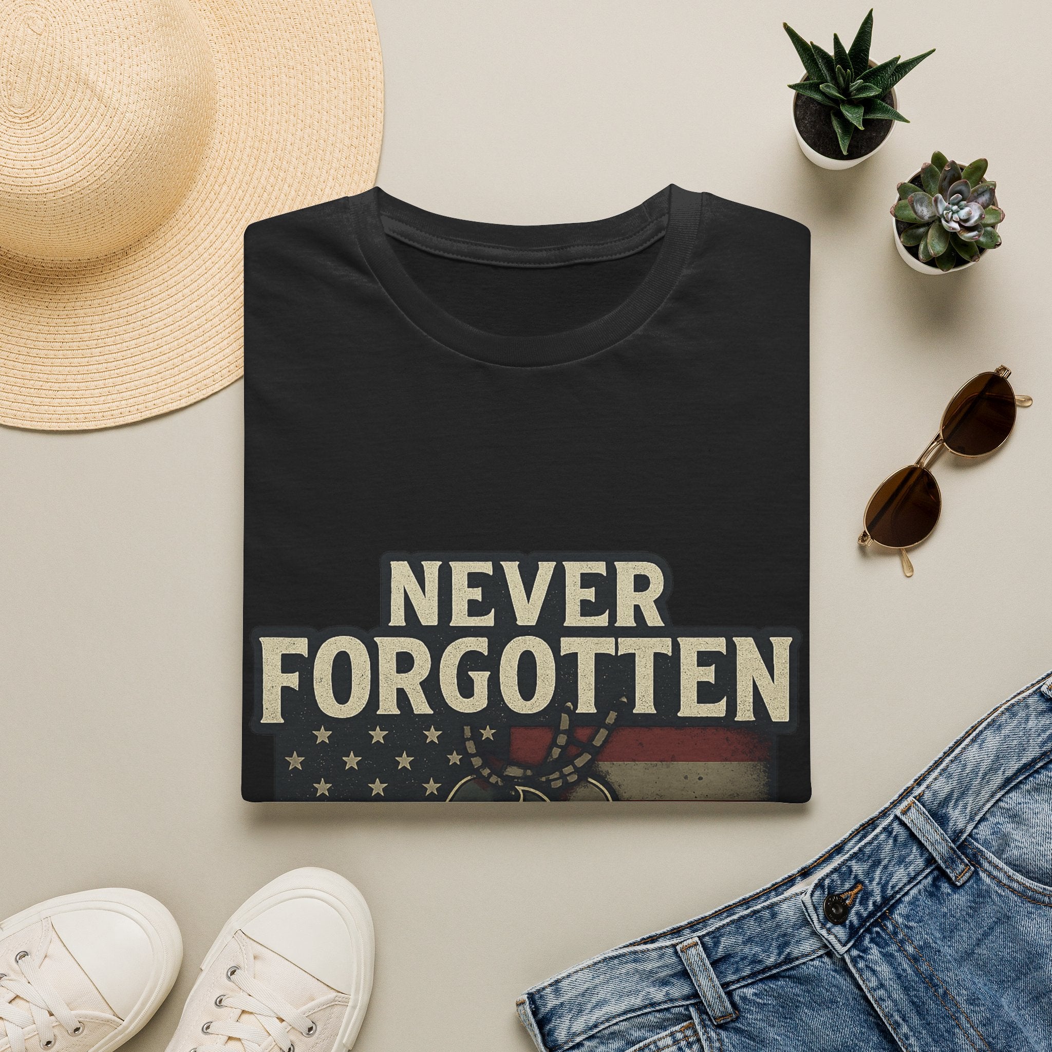 Never Forgotten Veteran Memorial Shirt Custom Name Military Tribute Tee Gold Star Family Gift Personalized Remembrance Tshirt
