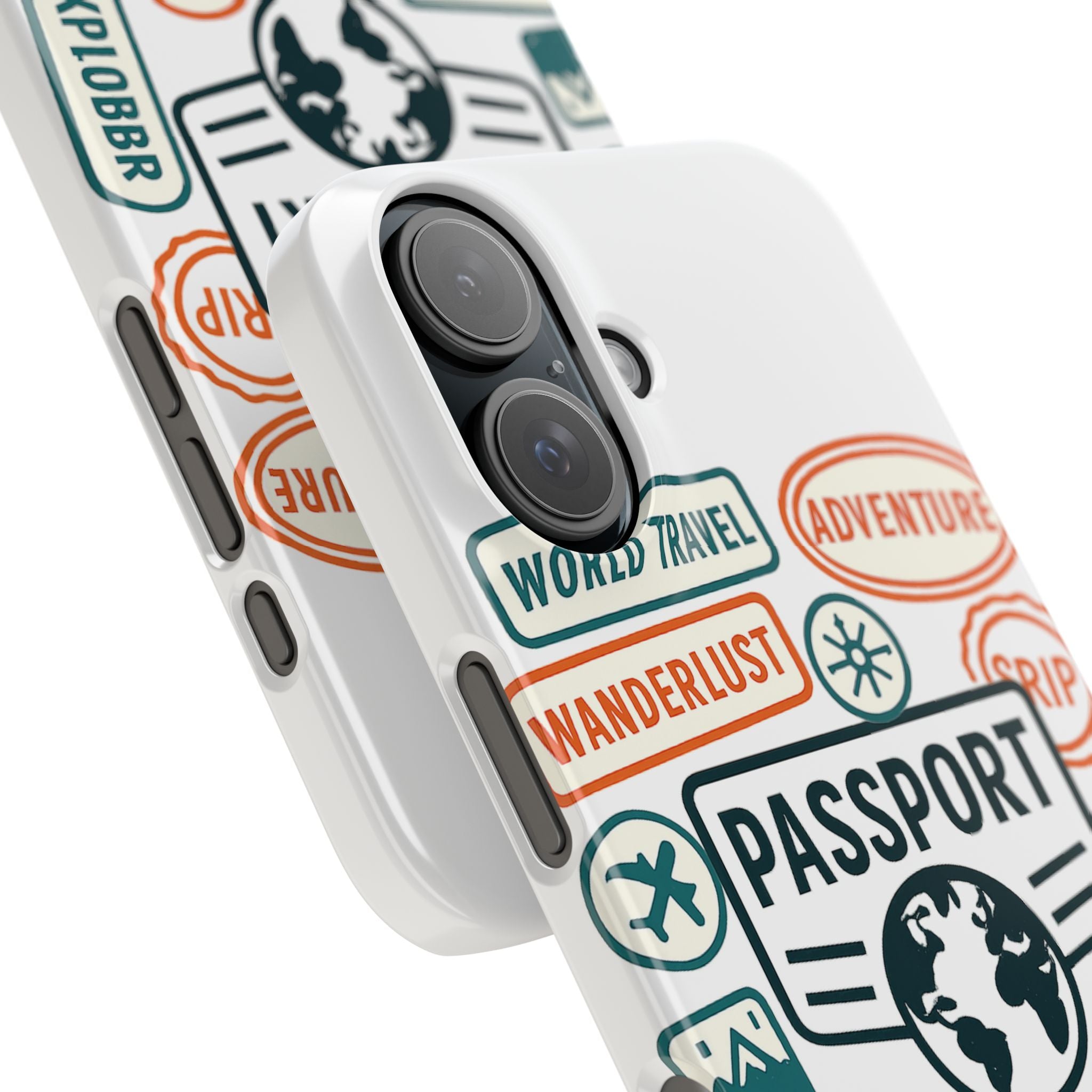 Passport Stamp Phone Case World Travel Gift Wanderlust Adventure Traveler Bucket List Globetrotter Trip Souvenir Explorer Map