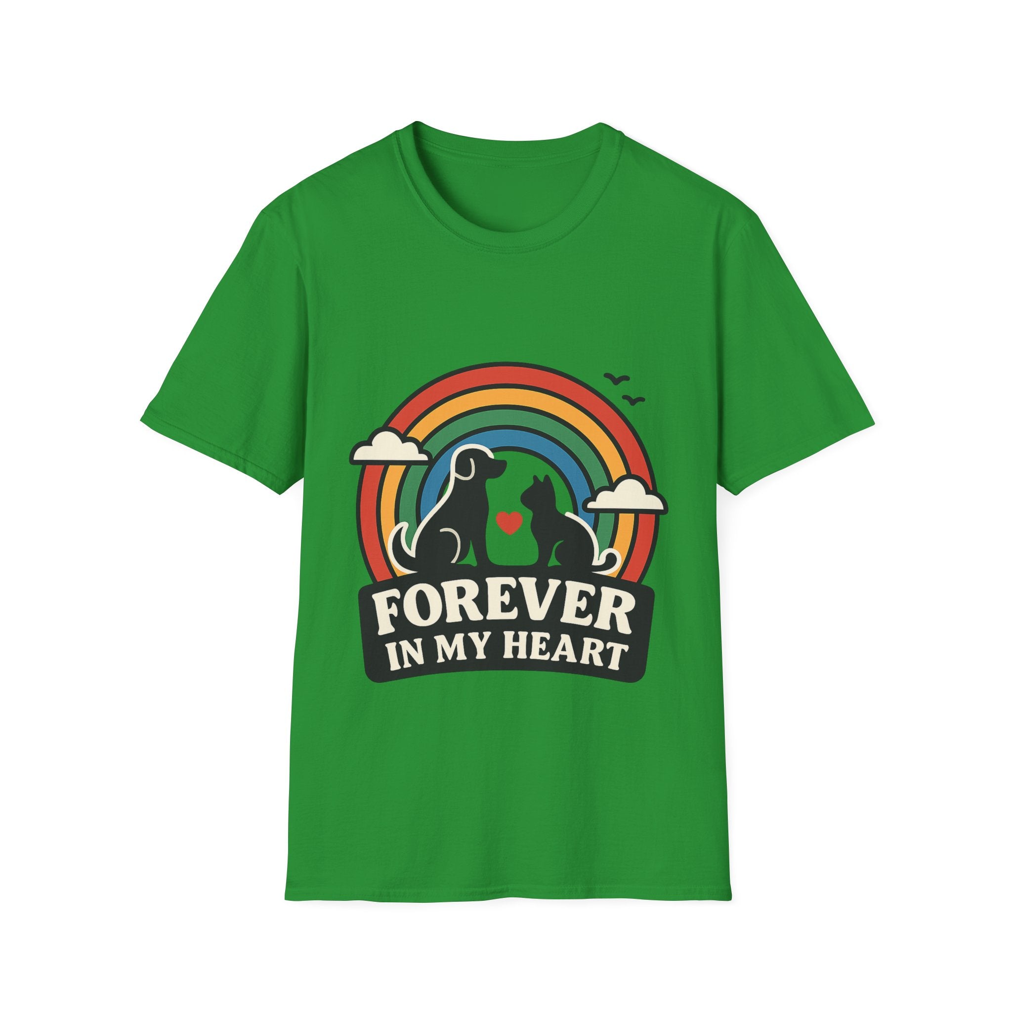 Rainbow Bridge Pet Memorial Shirt, Dog Cat Loss Gift, Forever in My Heart, Pet Remembrance Tee, Sympathy Gift for Pet Owner