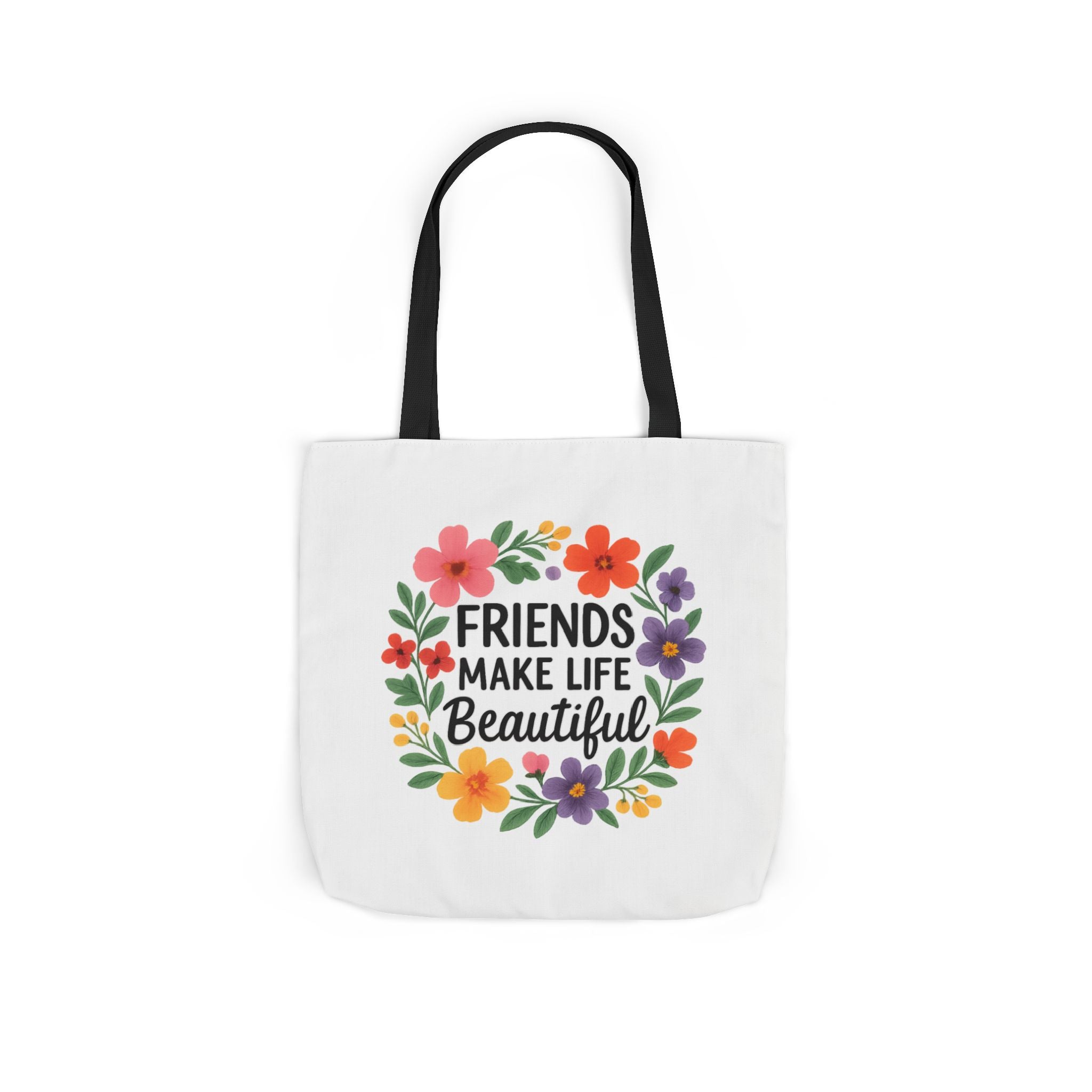 Friends Make Life Beautiful Tote Bag Gift for Best Friend Appreciation Watercolor Floral Thank You Friendship Quote Canvas Bag