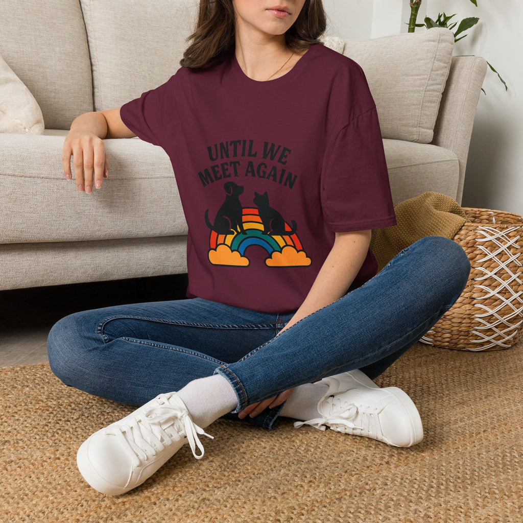 Rainbow Bridge Pet Memorial Shirt, Until We Meet Again Dog Cat Loss Gift, Pet Remembrance Tee, Sympathy Gift for Pet Loss Grief