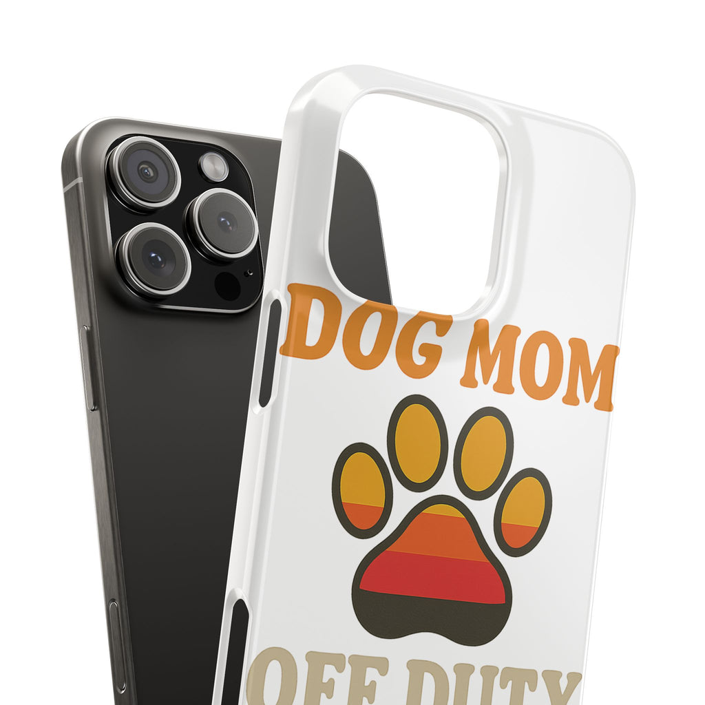 Dog Mom Off Duty Phone Case Retro 70s Vintage Dog Lover Gift Paw Print iPhone Samsung Galaxy Case Funny Pet Owner Gift