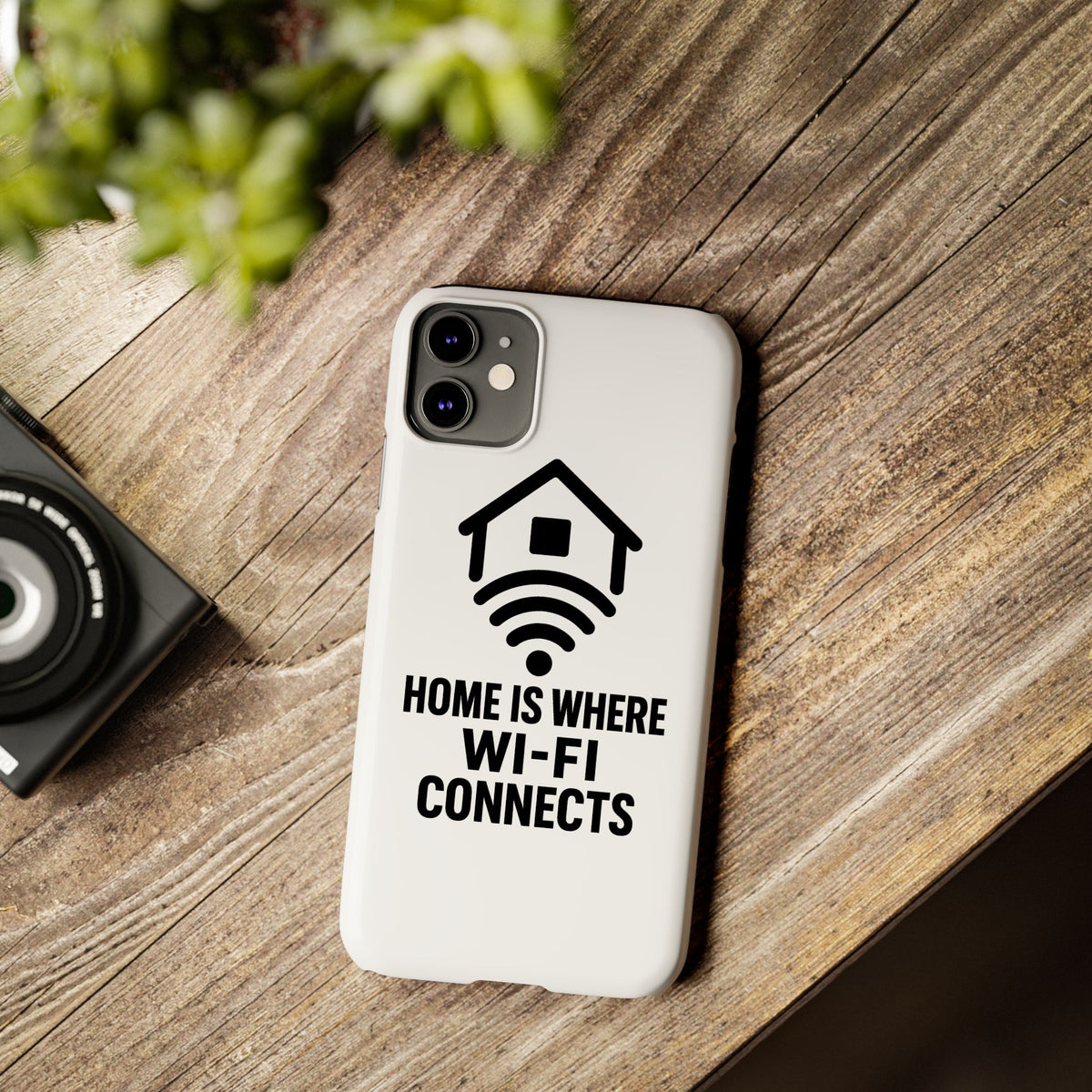 Home Is Where WiFi Connects Phone Case Funny Millennial Gift Tech Lover Housewarming Present Modern Minimalist Humor Gift