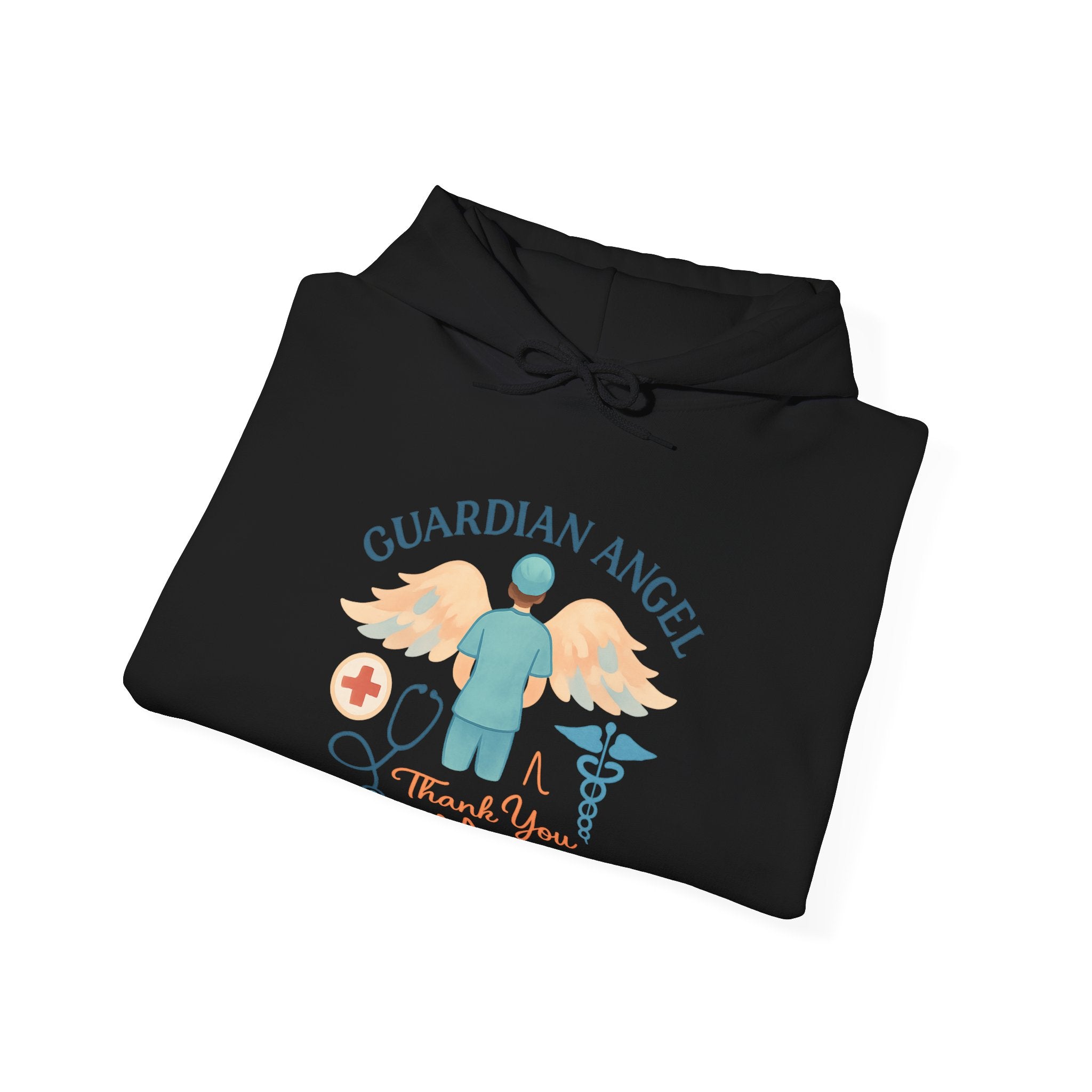 Guardian Angel in Scrubs Nurse Hoodie Gift, Nurse Appreciation Thank You, Nursing Retirement Gift, Soft Watercolor Angel Wings