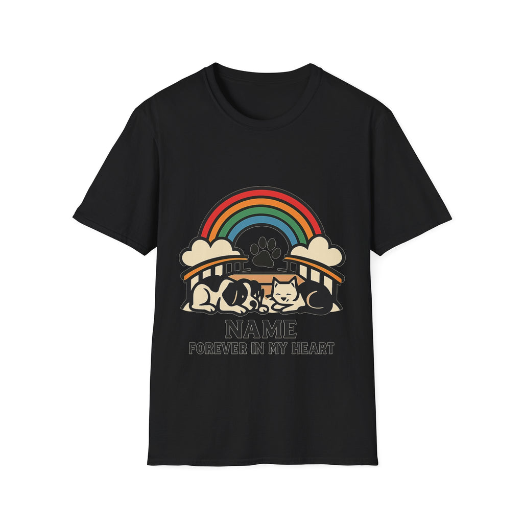 Rainbow Bridge Pet Memorial Shirt, Personalized Dog Cat Loss Gift, Custom Pet Remembrance Tee, Pet Memorial Sympathy Gift