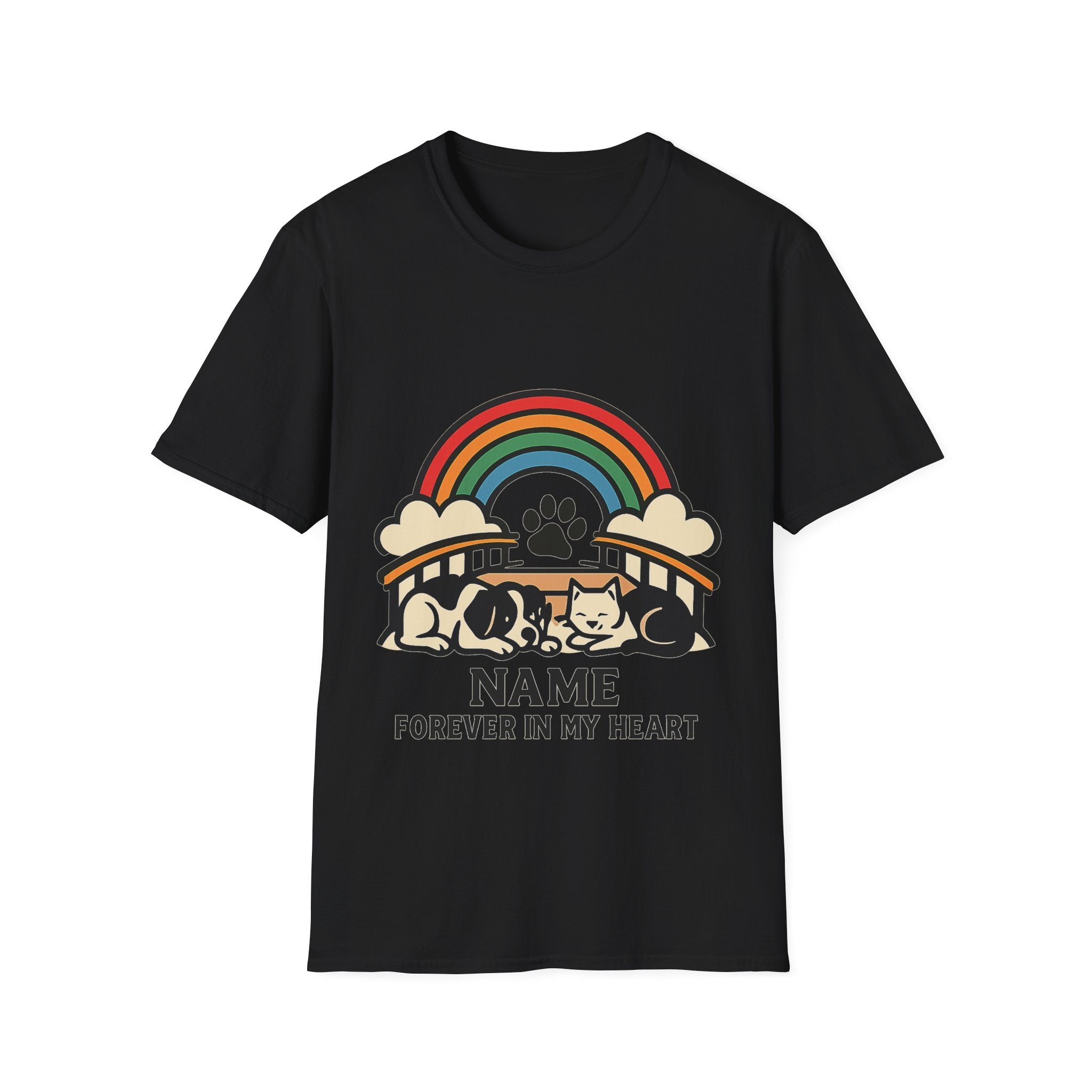 Rainbow Bridge Pet Memorial Shirt, Personalized Dog Cat Loss Gift, Custom Pet Remembrance Tee, Pet Memorial Sympathy Gift