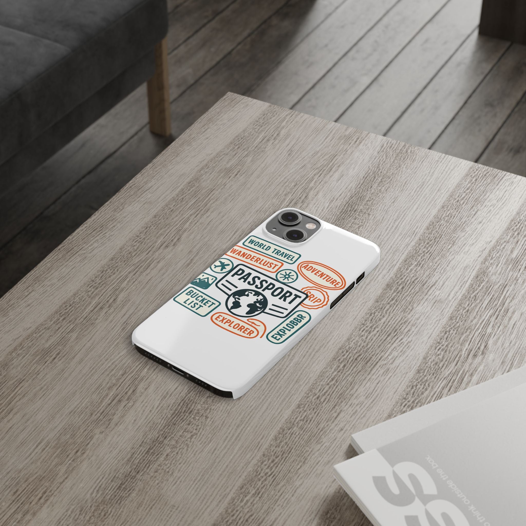 Passport Stamp Phone Case World Travel Gift Wanderlust Adventure Traveler Bucket List Globetrotter Trip Souvenir Explorer Map
