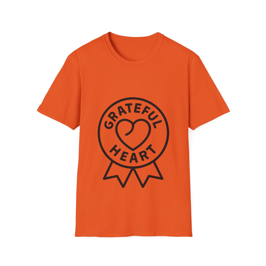 Grateful Heart T-Shirt, Minimalist Line Art Gratitude Shirt, Wellness Tee, Mindfulness Gift, Positive Affirmation Clothing