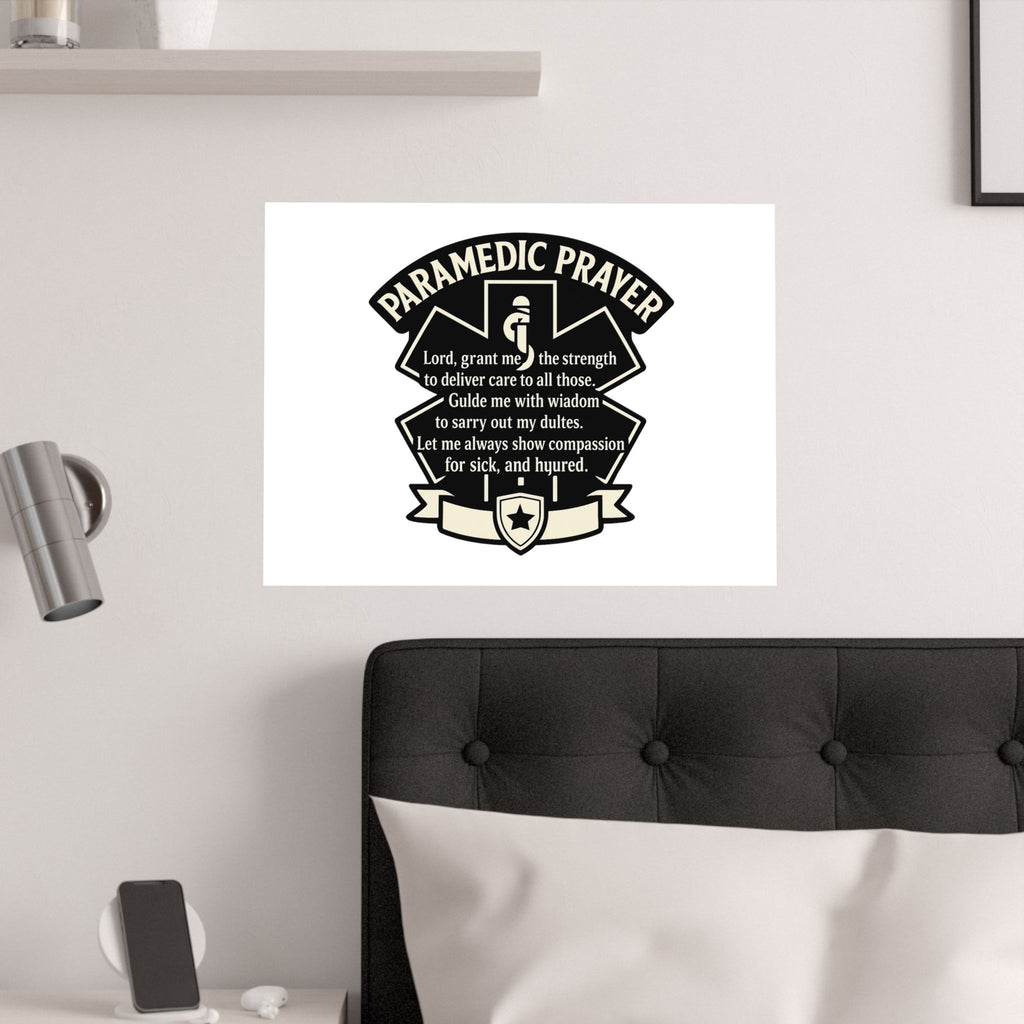 Paramedic Prayer Poster, EMS Gift, Star of Life Wall Art, Paramedic Graduation Gift, EMT Decor, First Responder Print, Thin White Line
