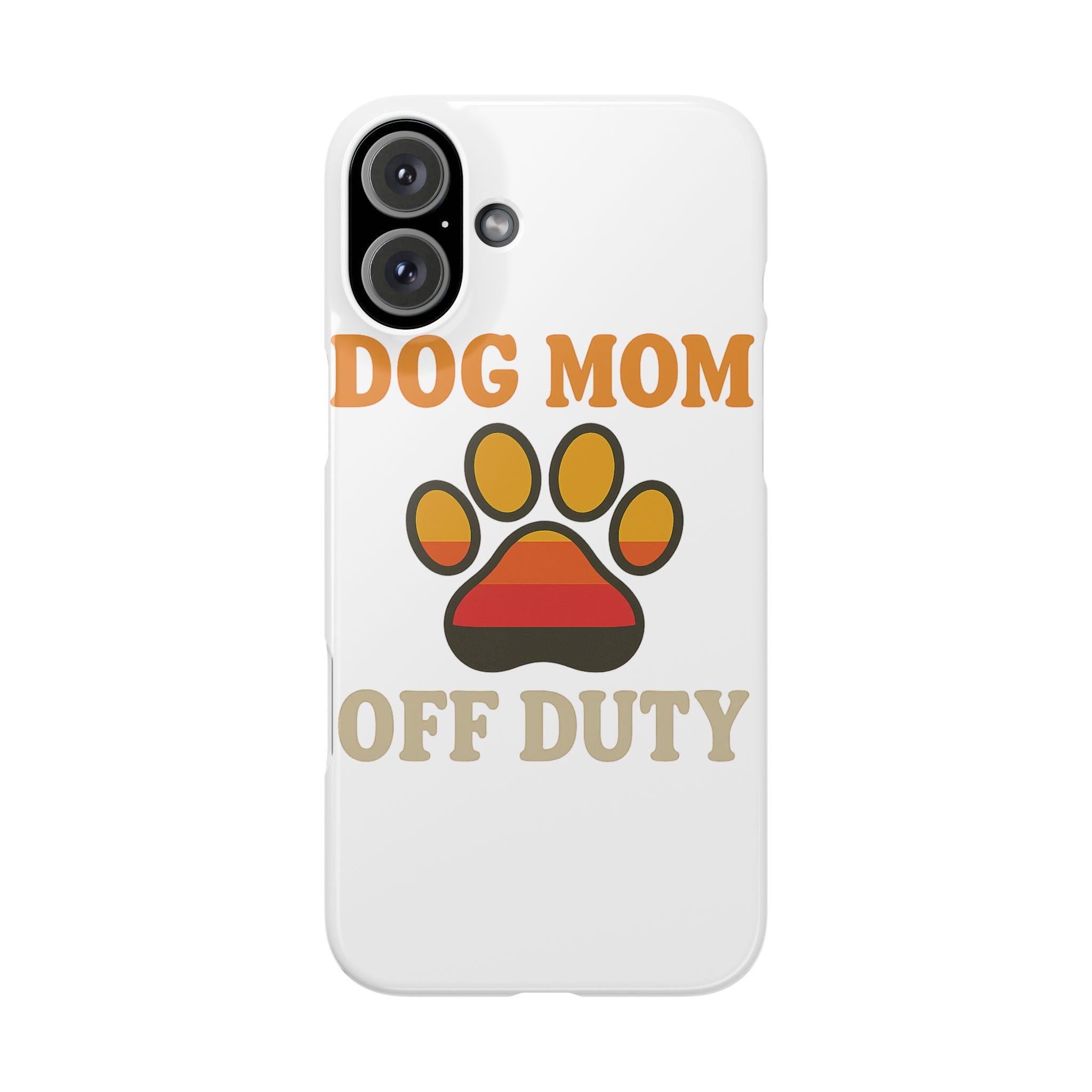 Dog Mom Off Duty Phone Case Retro 70s Vintage Dog Lover Gift Paw Print iPhone Samsung Galaxy Case Funny Pet Owner Gift