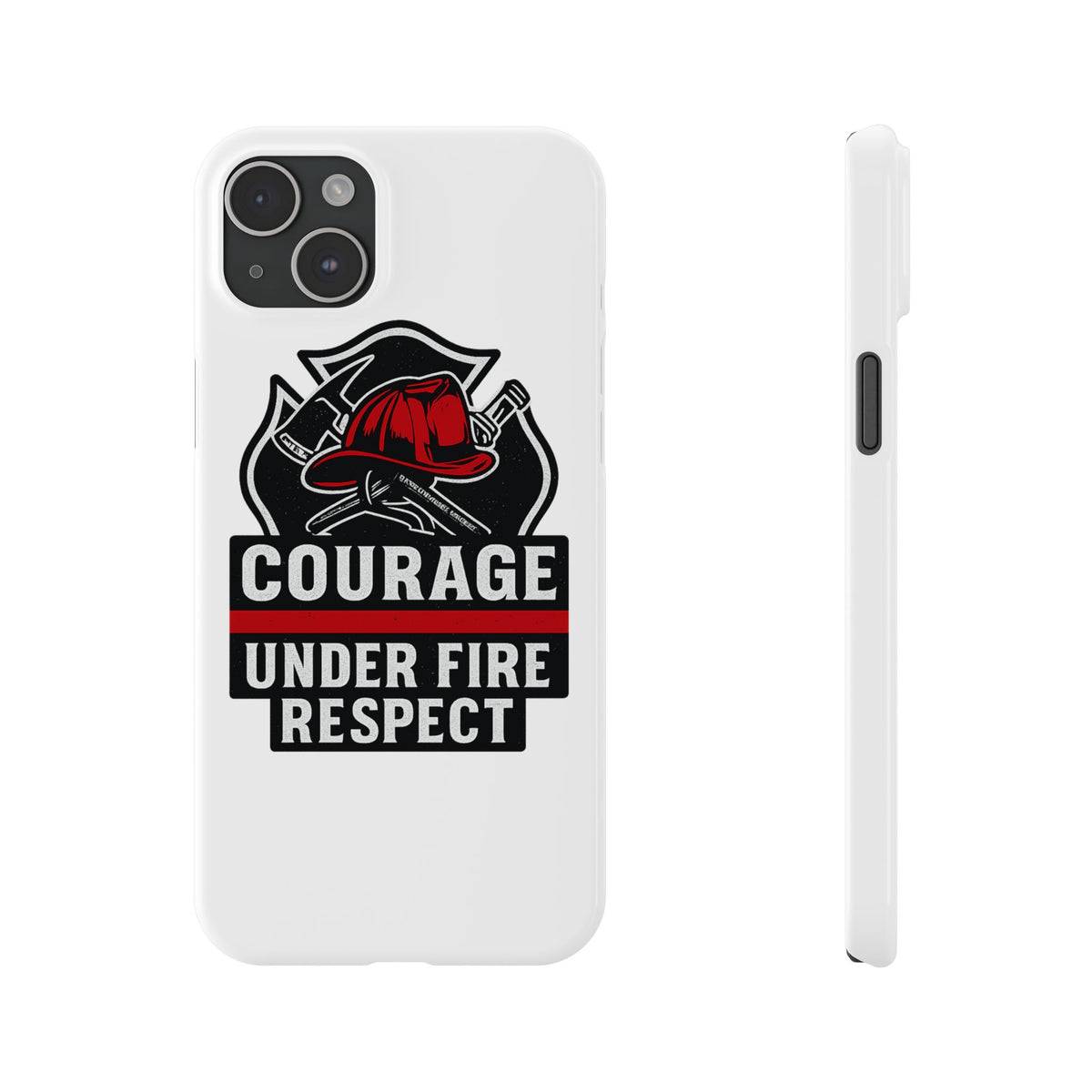Firefighter Phone Case Courage Under Fire Respect First Responder Gift Thin Red Line Maltese Cross Fire Helmet Hero Support