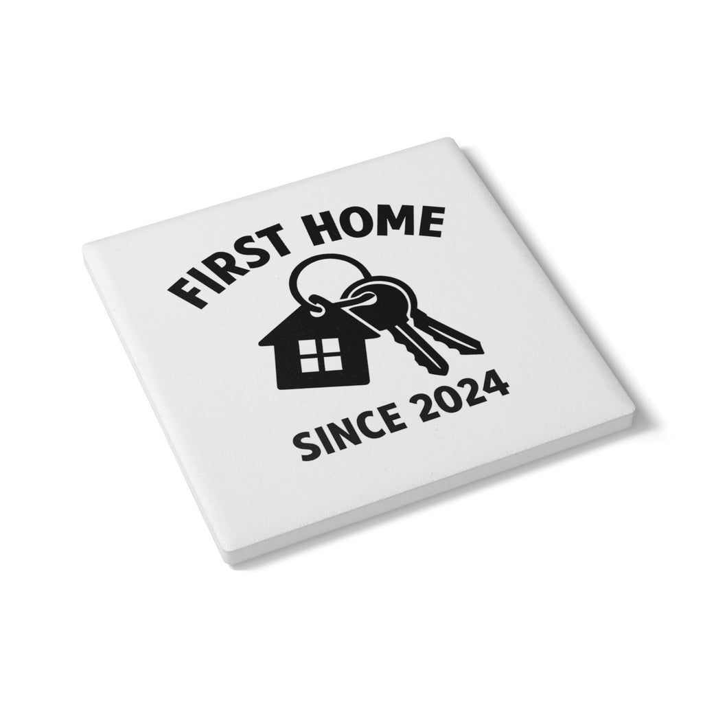 First Home Keys Cork Coaster Set, Housewarming Gift for New Homeowners, Home Milestone Keepsake, Realtor Closing Gift House Warming