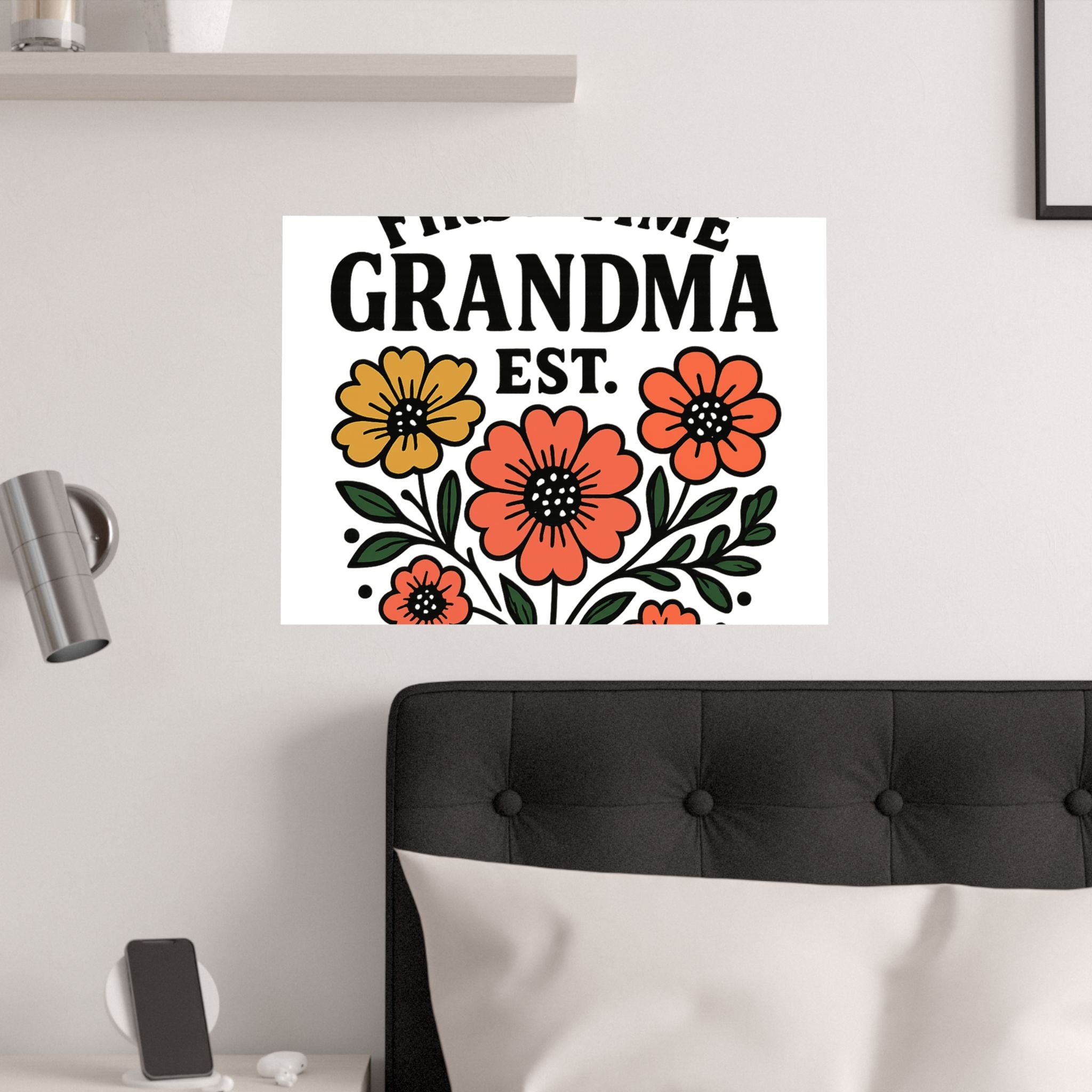 First Time Grandma Est 2025 Print, New Grandmother Gift, Pregnancy Announcement, Grandma to Be Wall Art, Floral Botanical Decor