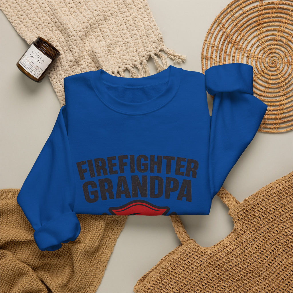 Firefighter Grandpa Sweatshirt My Hero Forever Gift Vintage Fire Station Badge Grandparents Day Fireman Grandfather Shirt