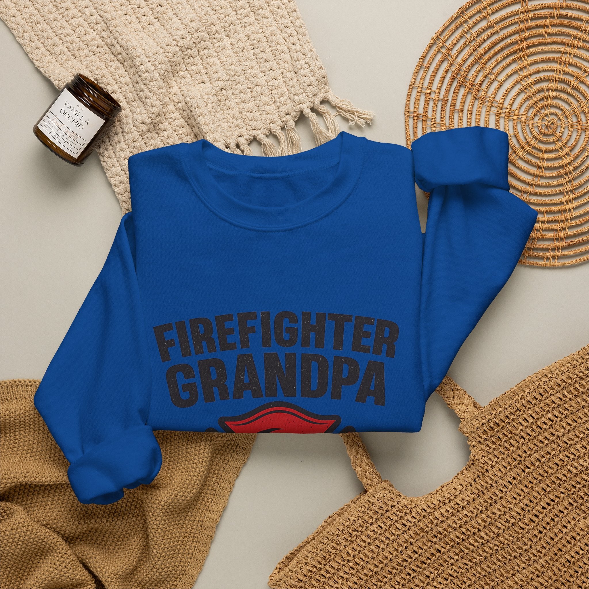 Firefighter Grandpa Sweatshirt My Hero Forever Gift Vintage Fire Station Badge Grandparents Day Fireman Grandfather Shirt