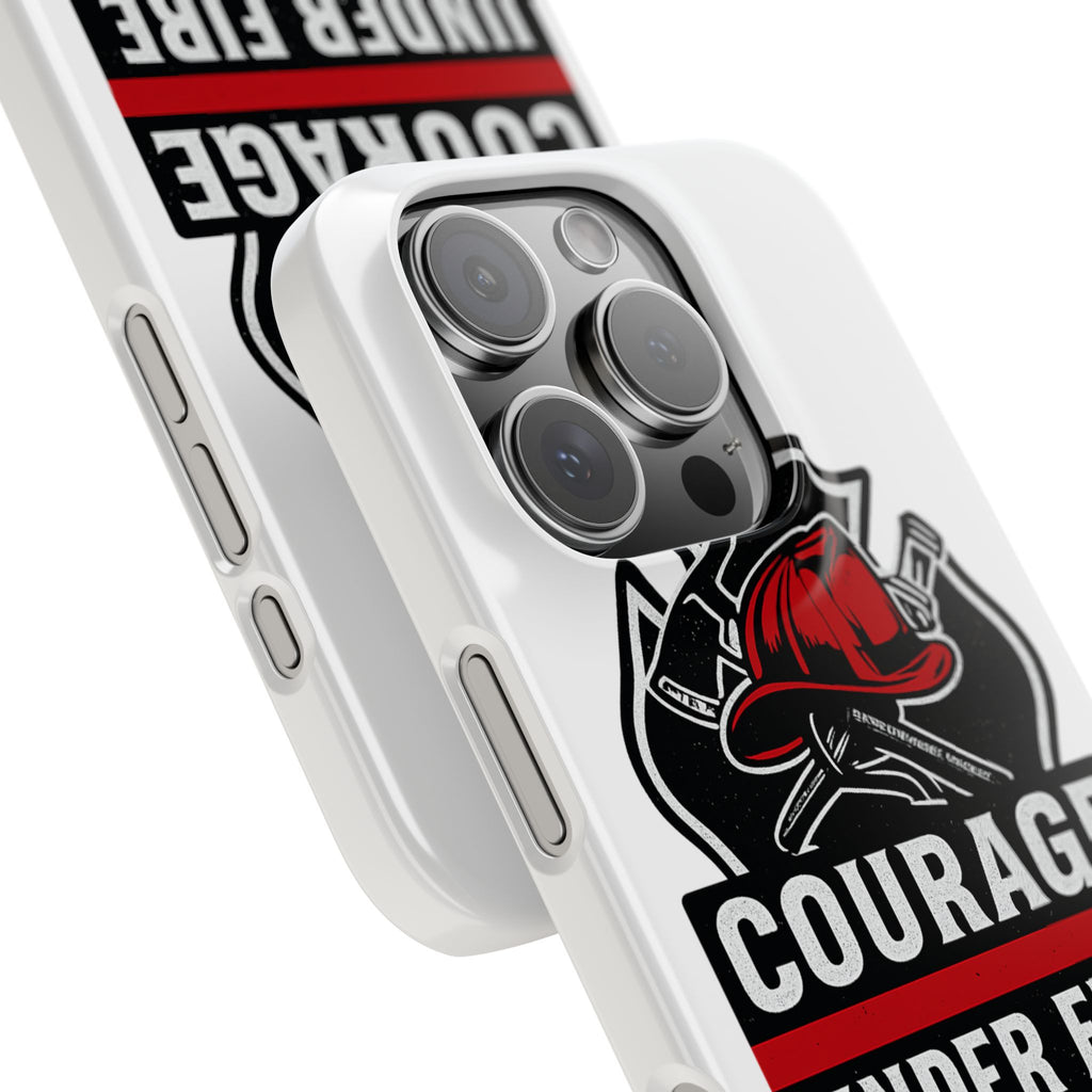 Firefighter Phone Case Courage Under Fire Respect First Responder Gift Thin Red Line Maltese Cross Fire Helmet Hero Support