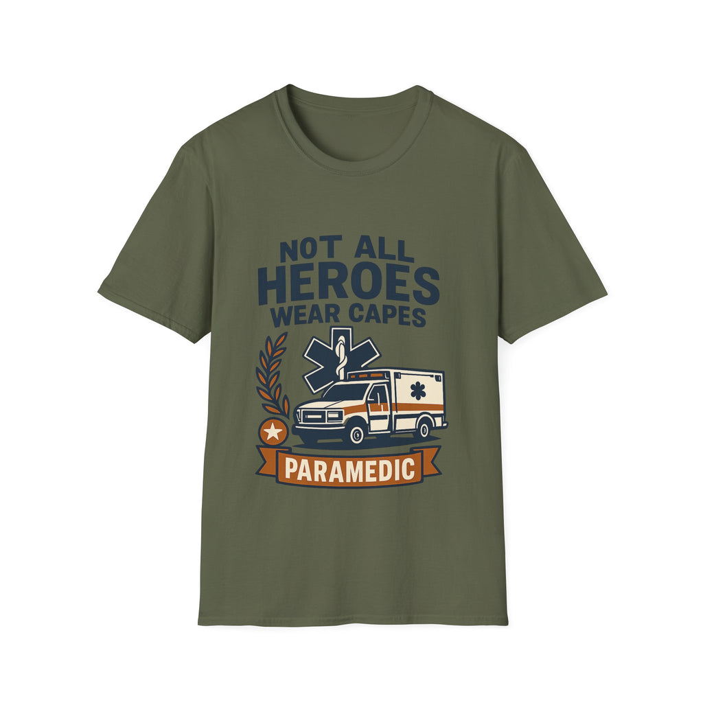 Not All Heroes Wear Capes Paramedic Shirt, EMS Appreciation Gift, Star of Life EMT Tshirt, Ambulance Driver Hero Shirt